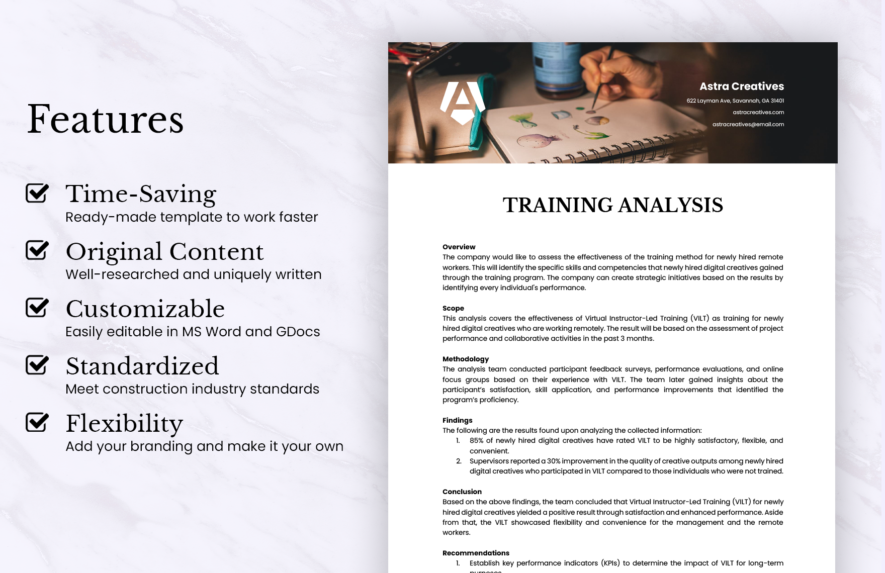 Training Analysis Template