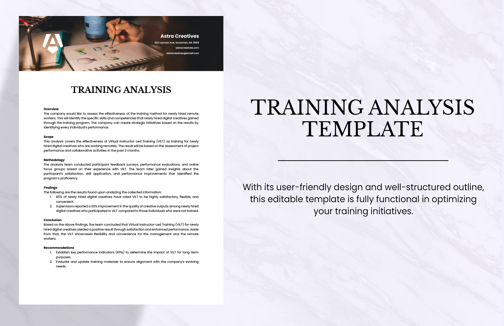 Training Analysis Template in Word, Google Docs