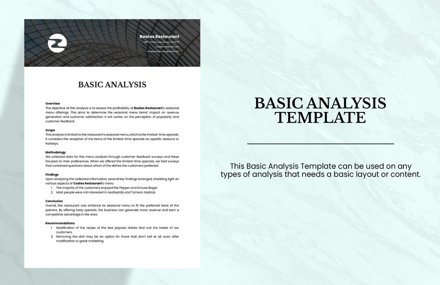 Free Basic Analysis Template in Word, Google Docs