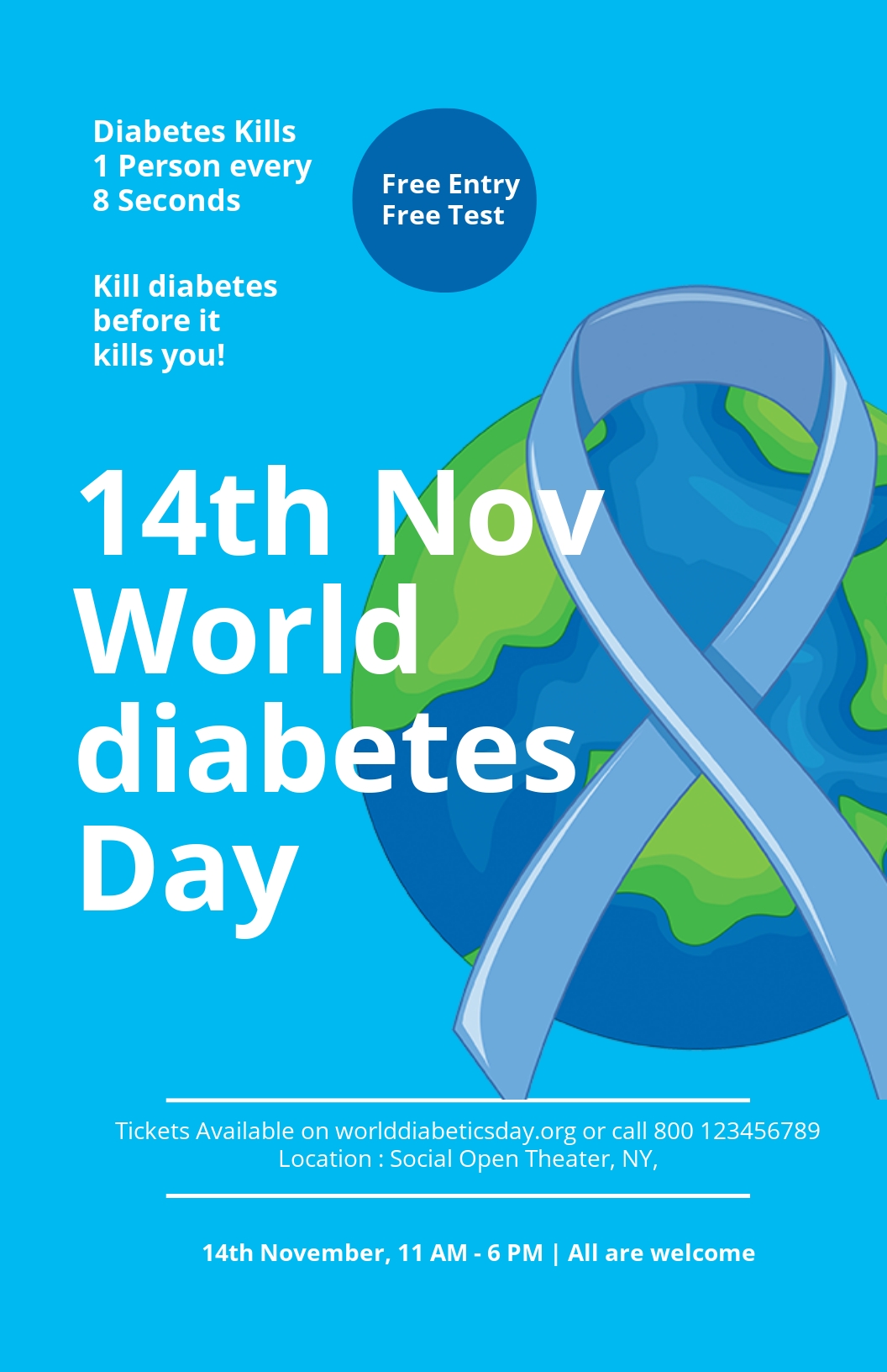 World Diabetes Day Poster Template PSD
