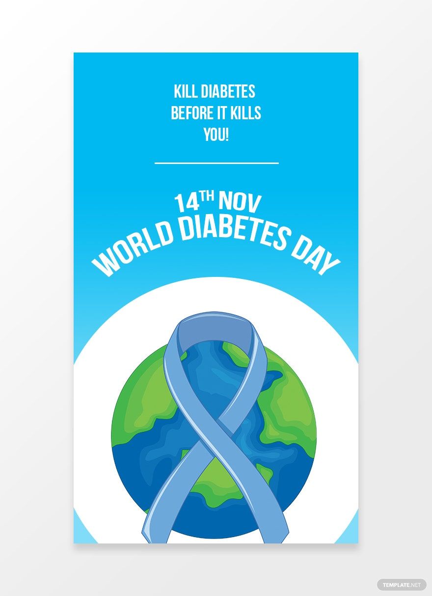 World Diabetes Whatsapp Image Template in PSD