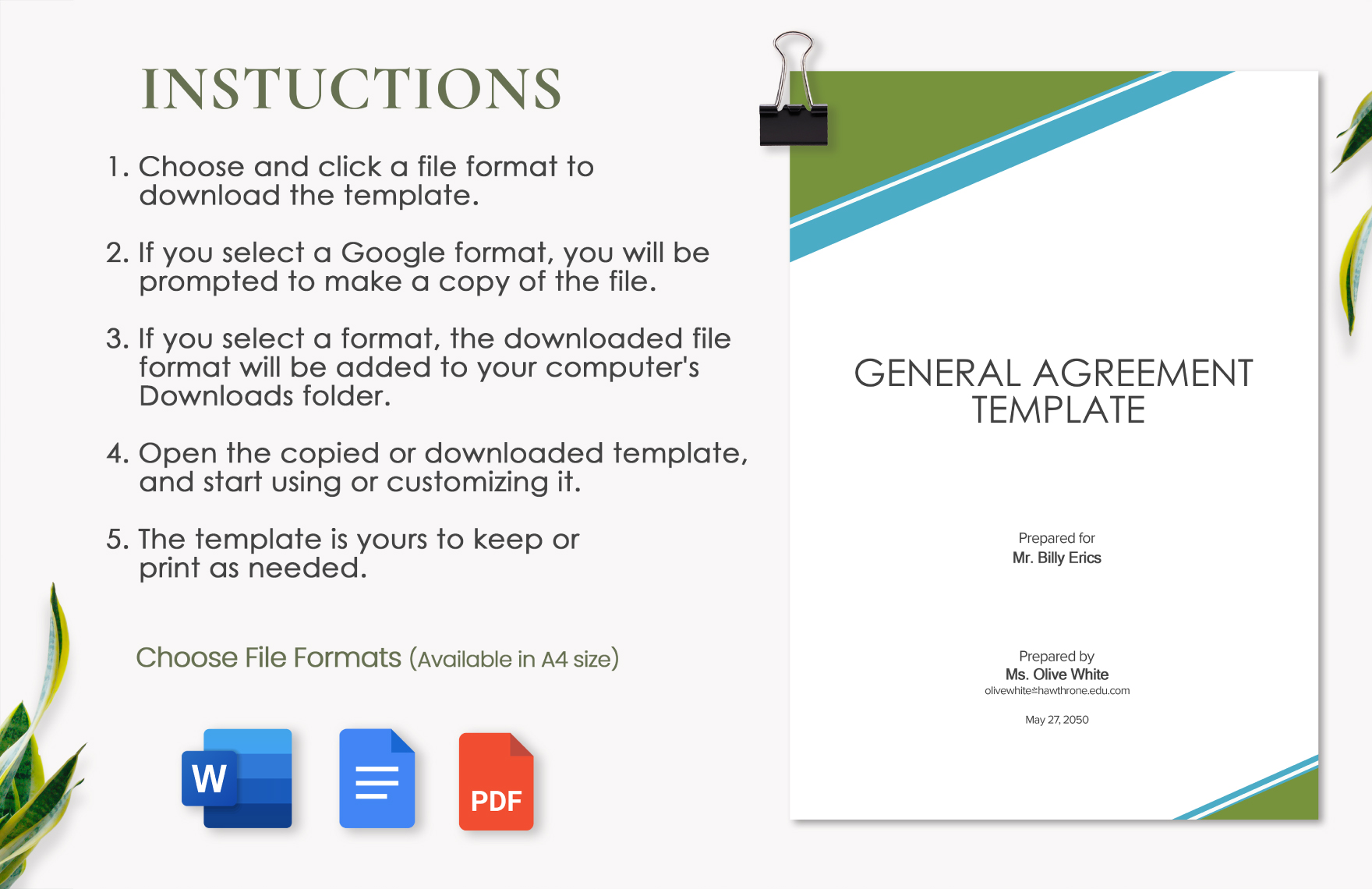 General Agreement Template