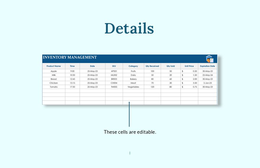 Daily Inventory Sheet Template