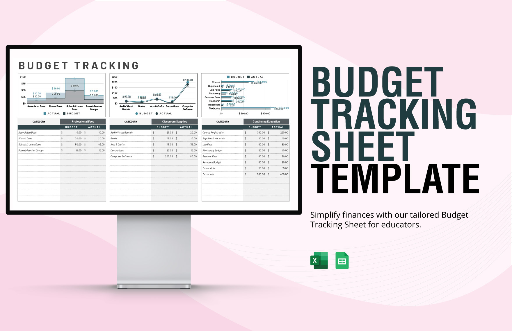 Budget Tracking Sheet Template in Excel, Google Sheets