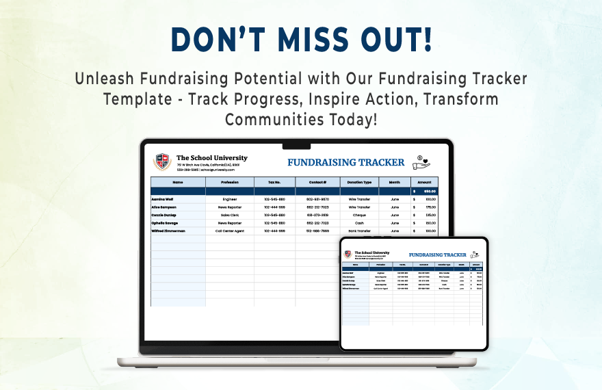 Fundraising Tracker Template