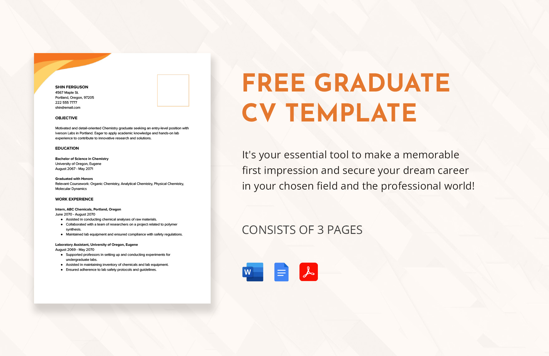 Free Graduate CV Template