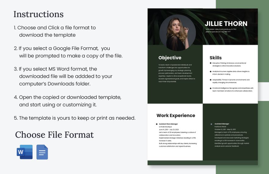 Manager CV Template