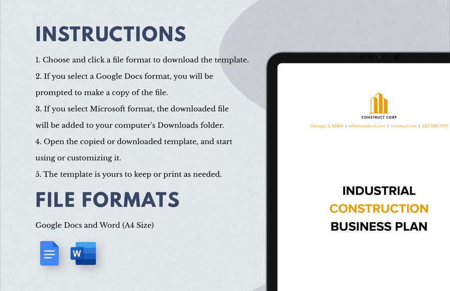 Industrial Construction Business Plan Template