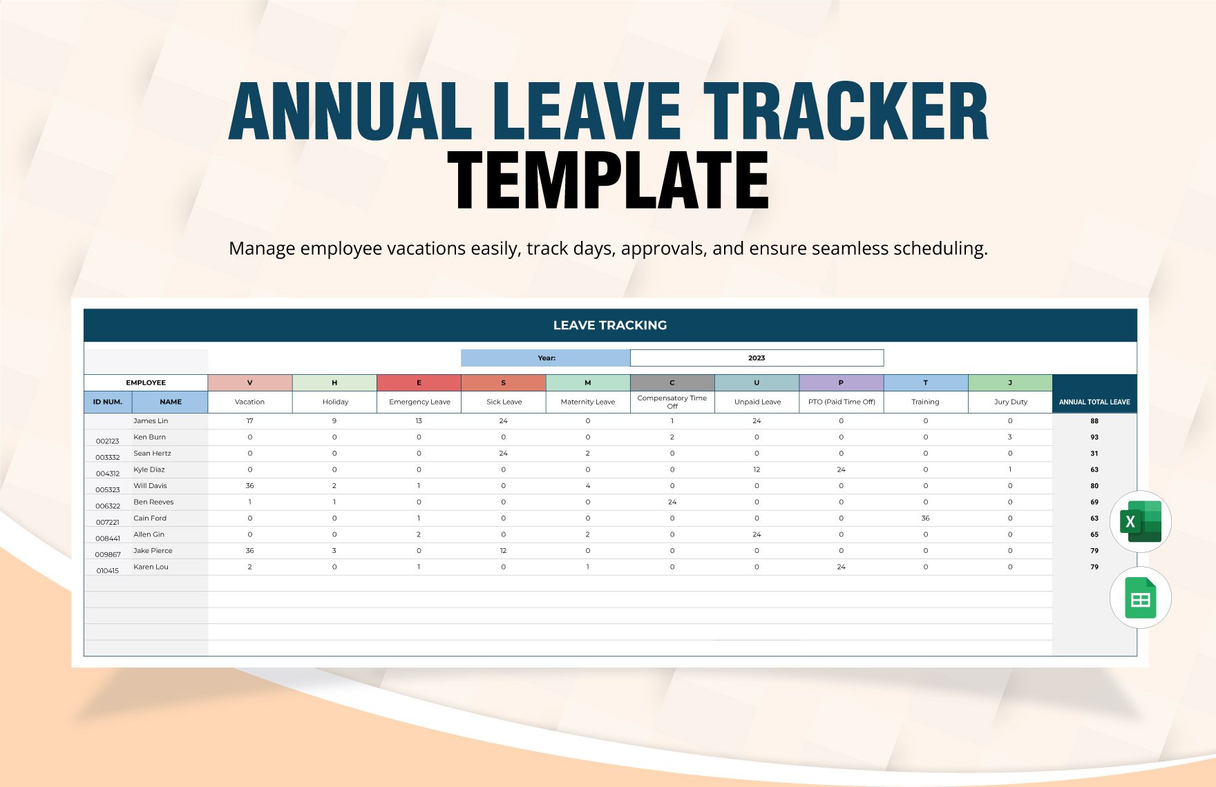 Annual Leave Tracker Template