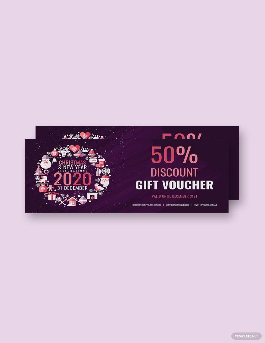 Simple Christmas Discount Gift Voucher Template