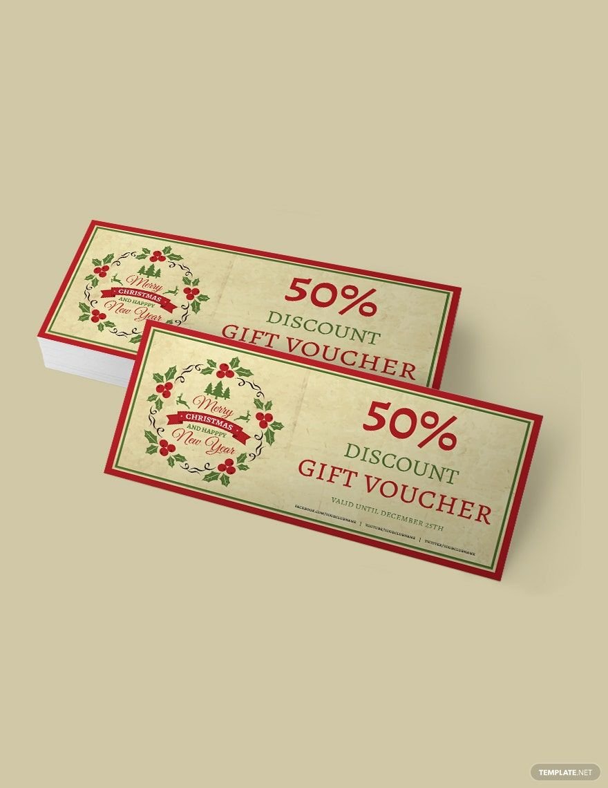 Free Simple Christmas Discount Voucher Template