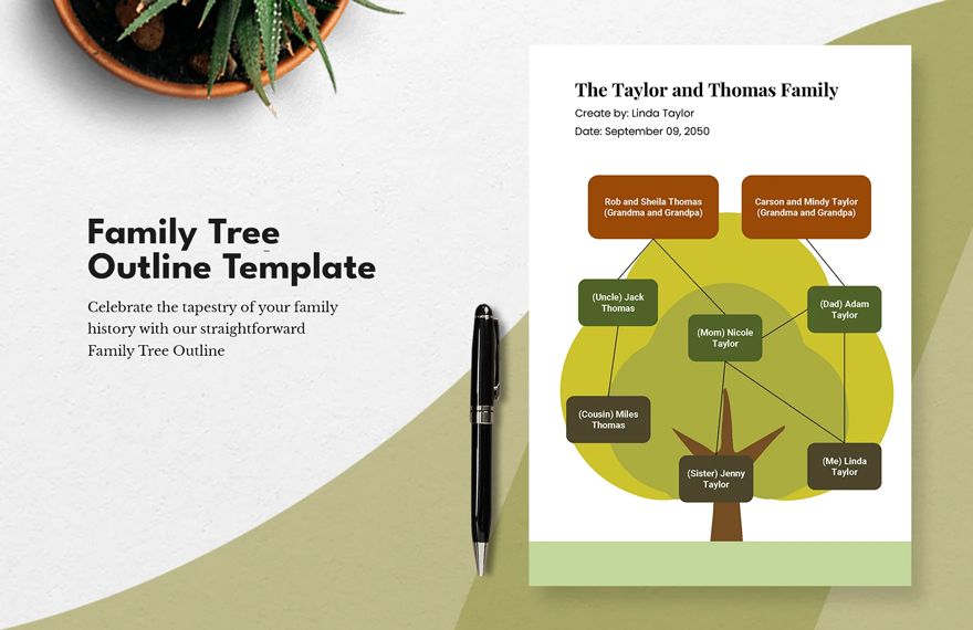 Free Family Tree Outline Template in Word, Google Docs, PDF