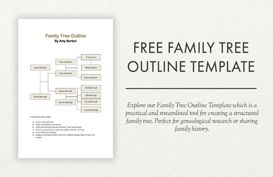 Free Free Family Tree Outline Template - Google Docs, Word | Template.net