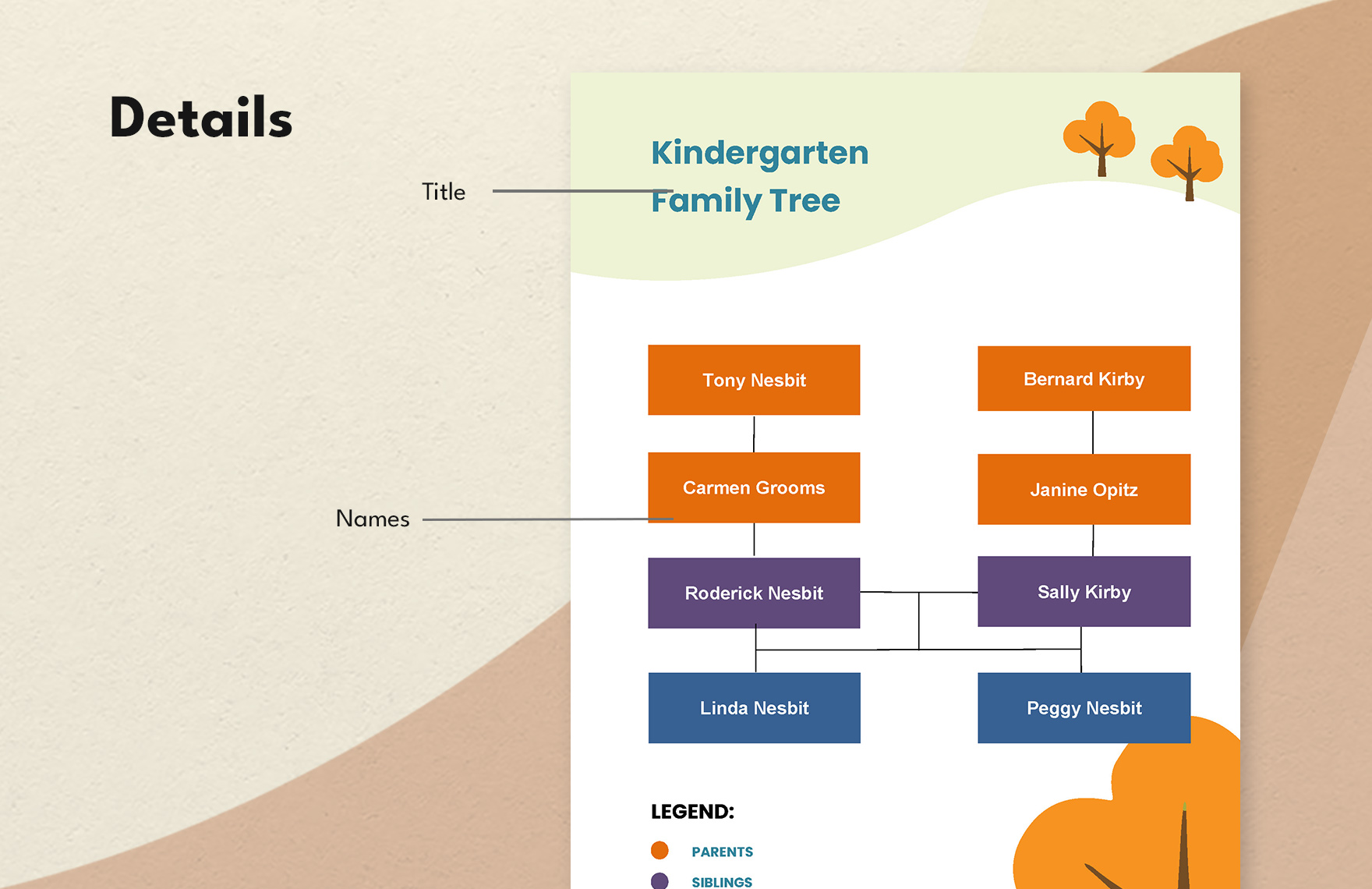 Kindergarten Family Tree Template