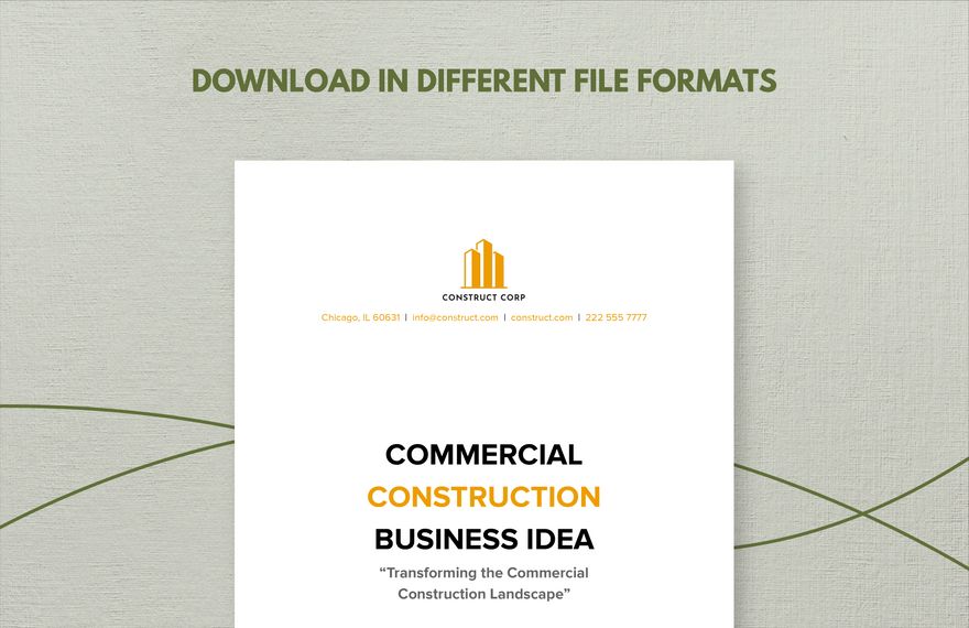 Commercial Construction Business Idea