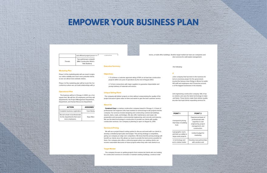 Civil Engineering Construction Business Plan Template