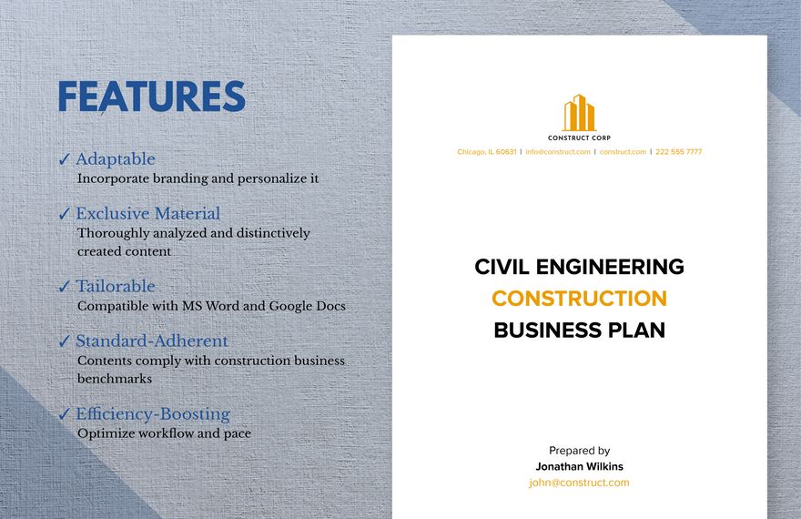 Civil Engineering Construction Business Plan Template