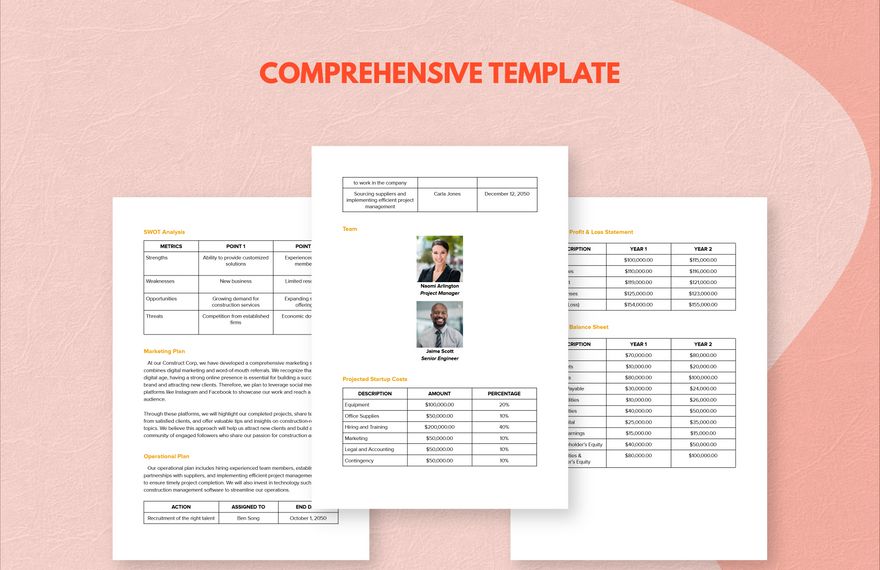 General Contractor Construction Business Plan Template
