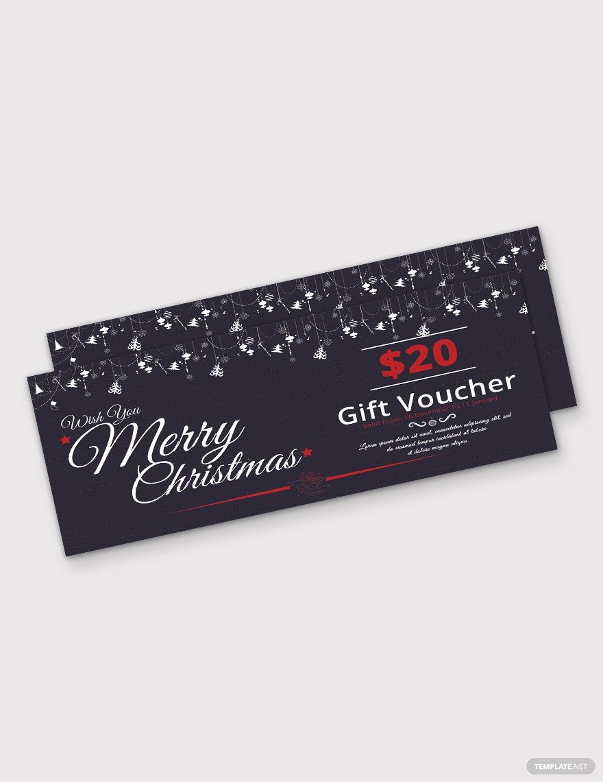 Christmas Food Gift Voucher Template Word, Apple Pages, PSD