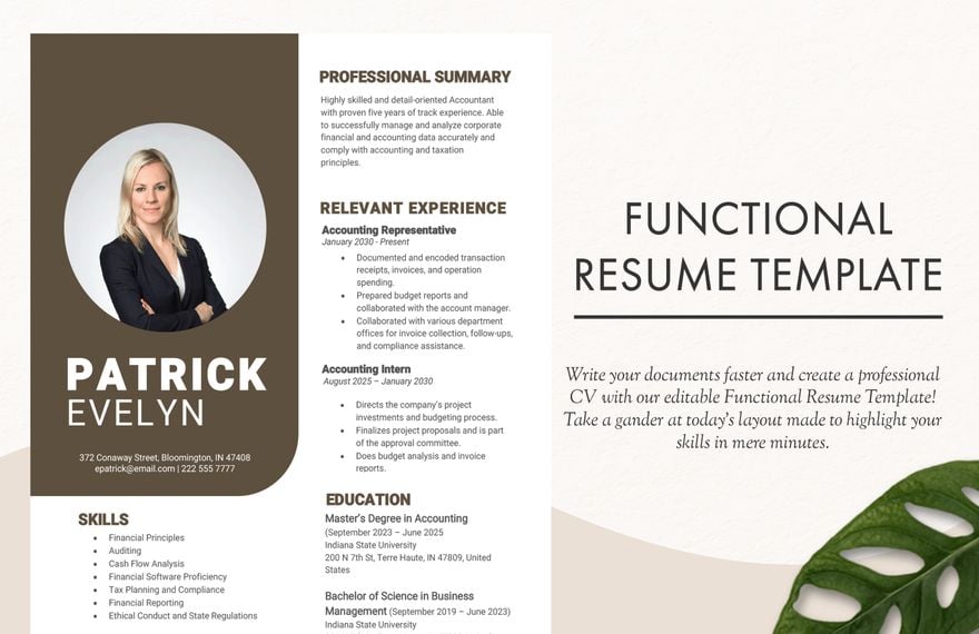 Free Functional Resume Template (Pro)