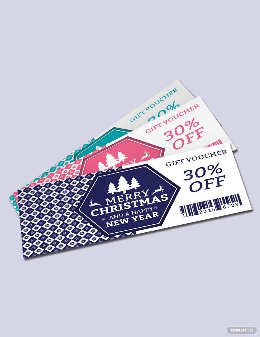 Christmas Food Gift Voucher Template - Word, Apple Pages, PSD