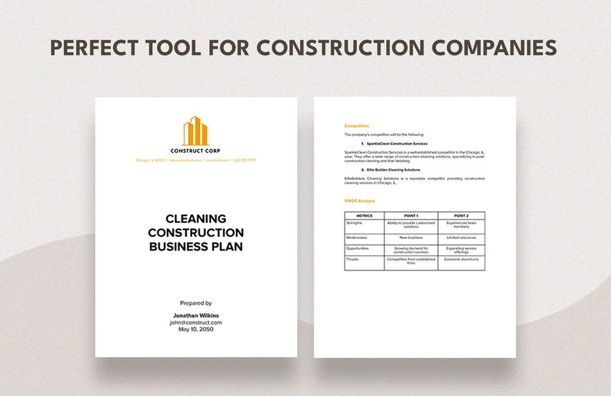 Cleaning Construction Business Plan Template