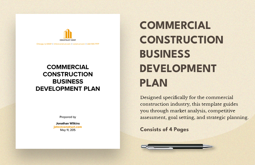 Commercial Construction Business Development Plan Template