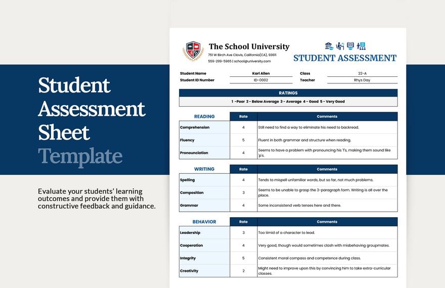 student-assessment-sheet