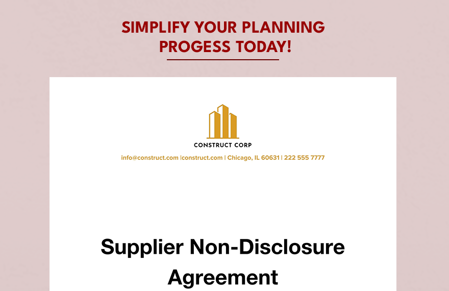 Supplier Non-Disclosure Agreement