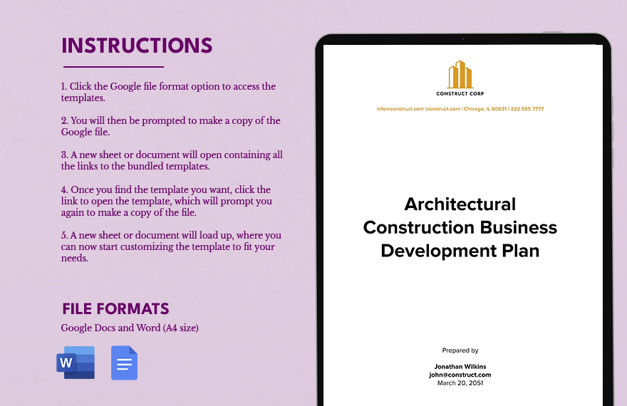Architectural Construction Business Development Plan 