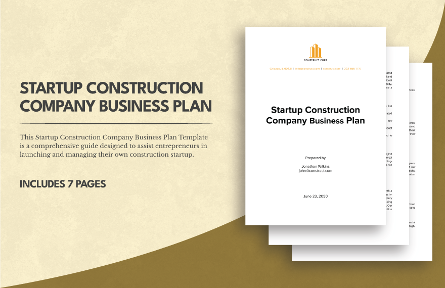 Startup Construction Company Business Plan Template