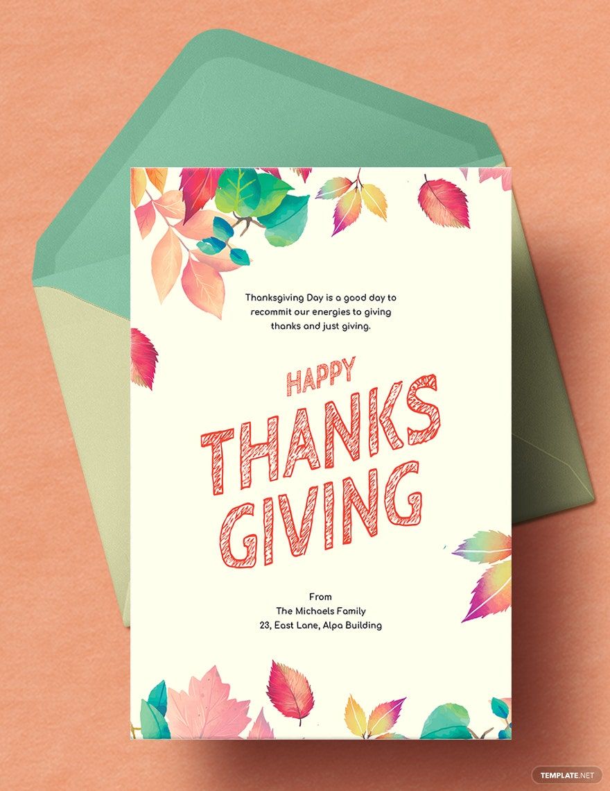 Thanksgiving Card Template in Word, Illustrator, PSD, Apple Pages, Publisher