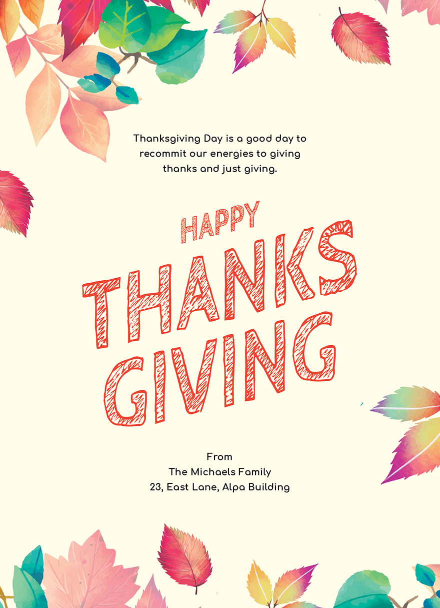 Thanksgiving Card Template
