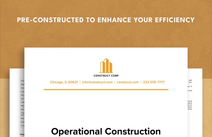 Operational Construction Business Plan Template