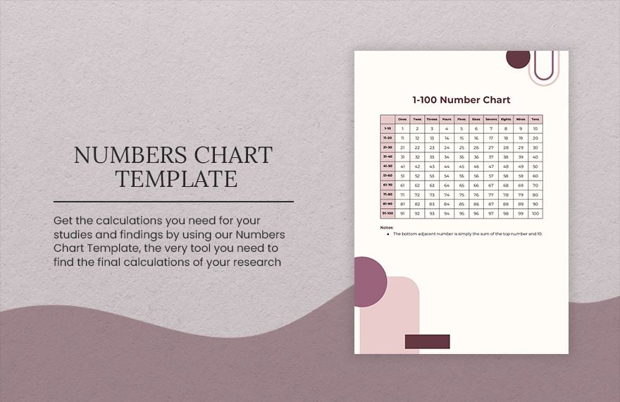 Numbers Chart Template