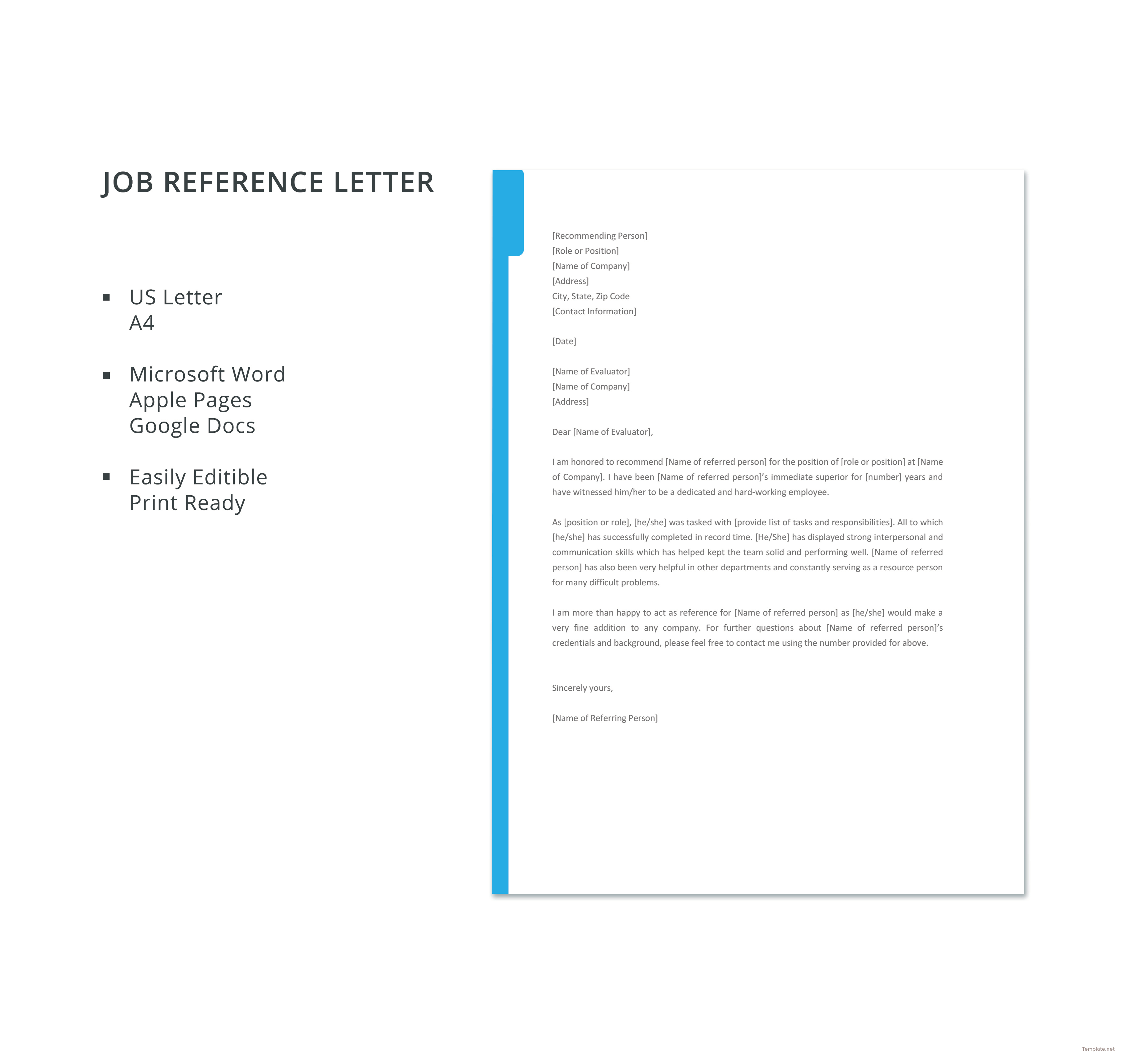 Free Job Reference Letter Template In Microsoft Word Apple Pages Google Docs Template