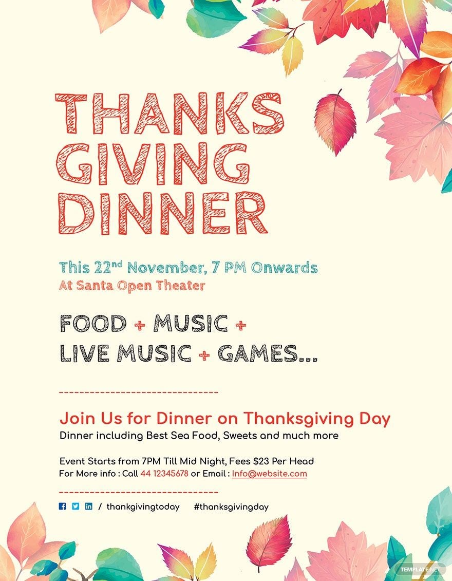 Thanksgiving Dinner flyer Template