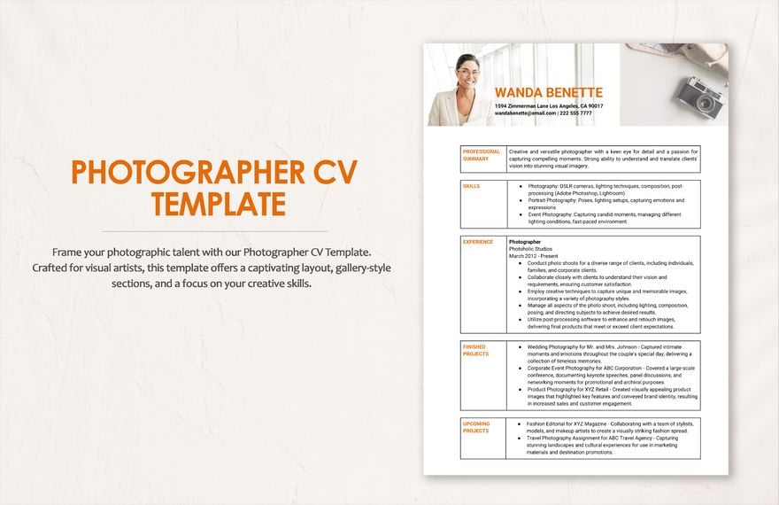 Photographer CV Template 