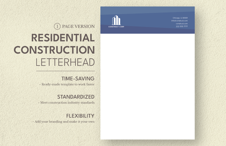 Residential Construction Letterhead Template Download in Word, Google