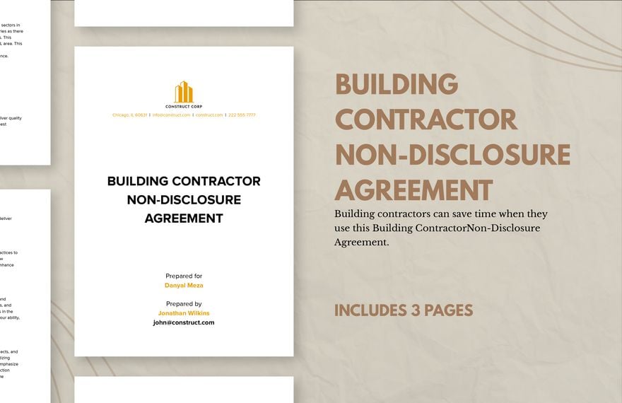 Building Contractor Non-Disclosure Agreement