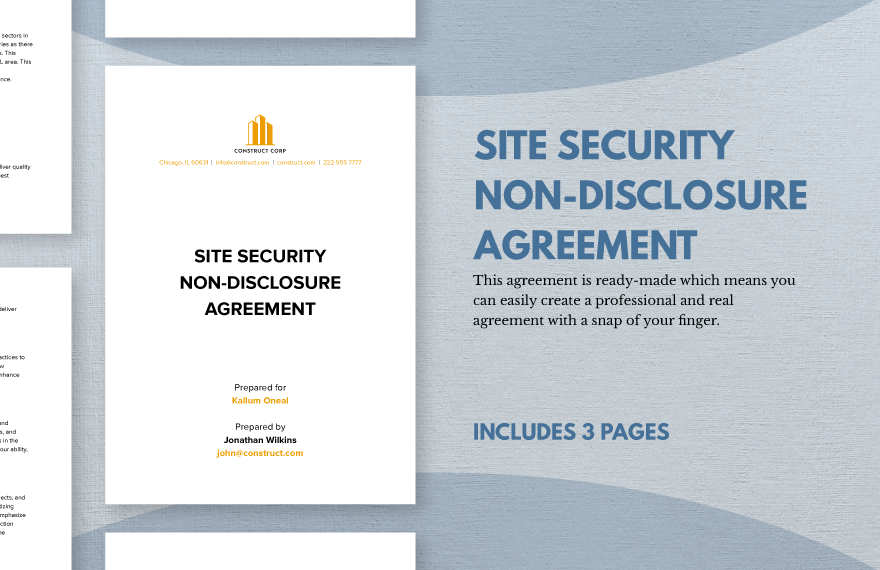 Site Security Non-Disclosure Agreement