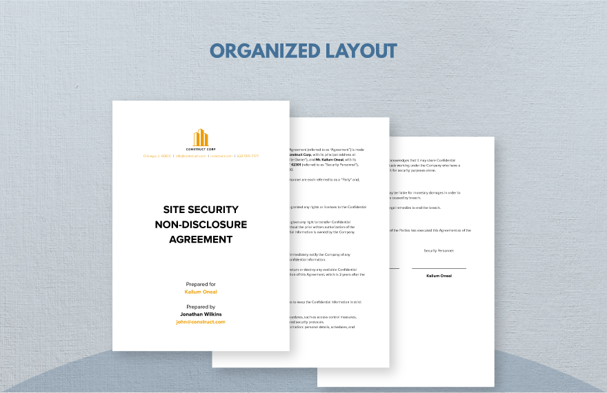 Site Security Non-Disclosure Agreement