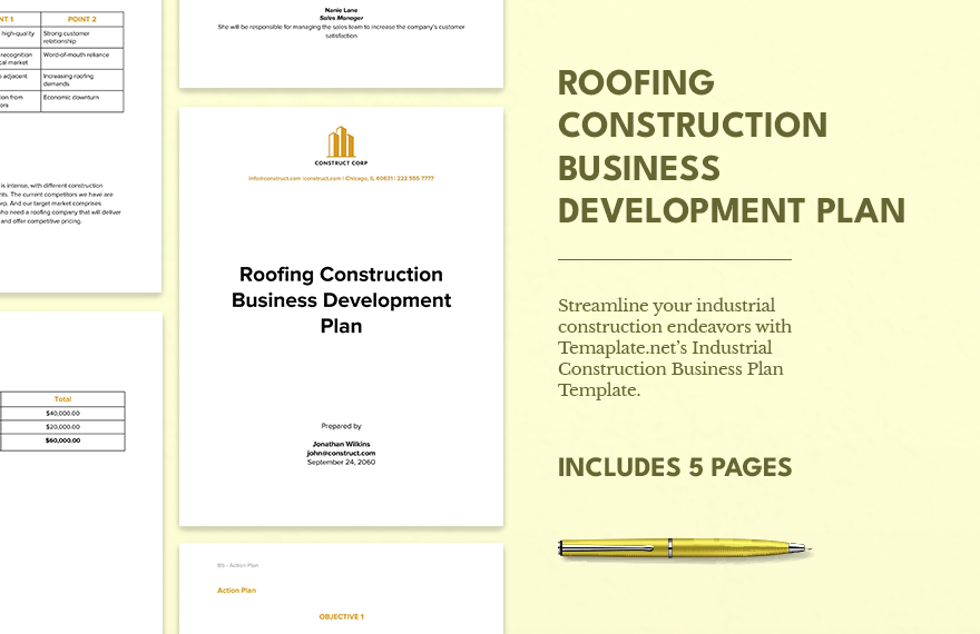 Roofing Construction Business Development Plan