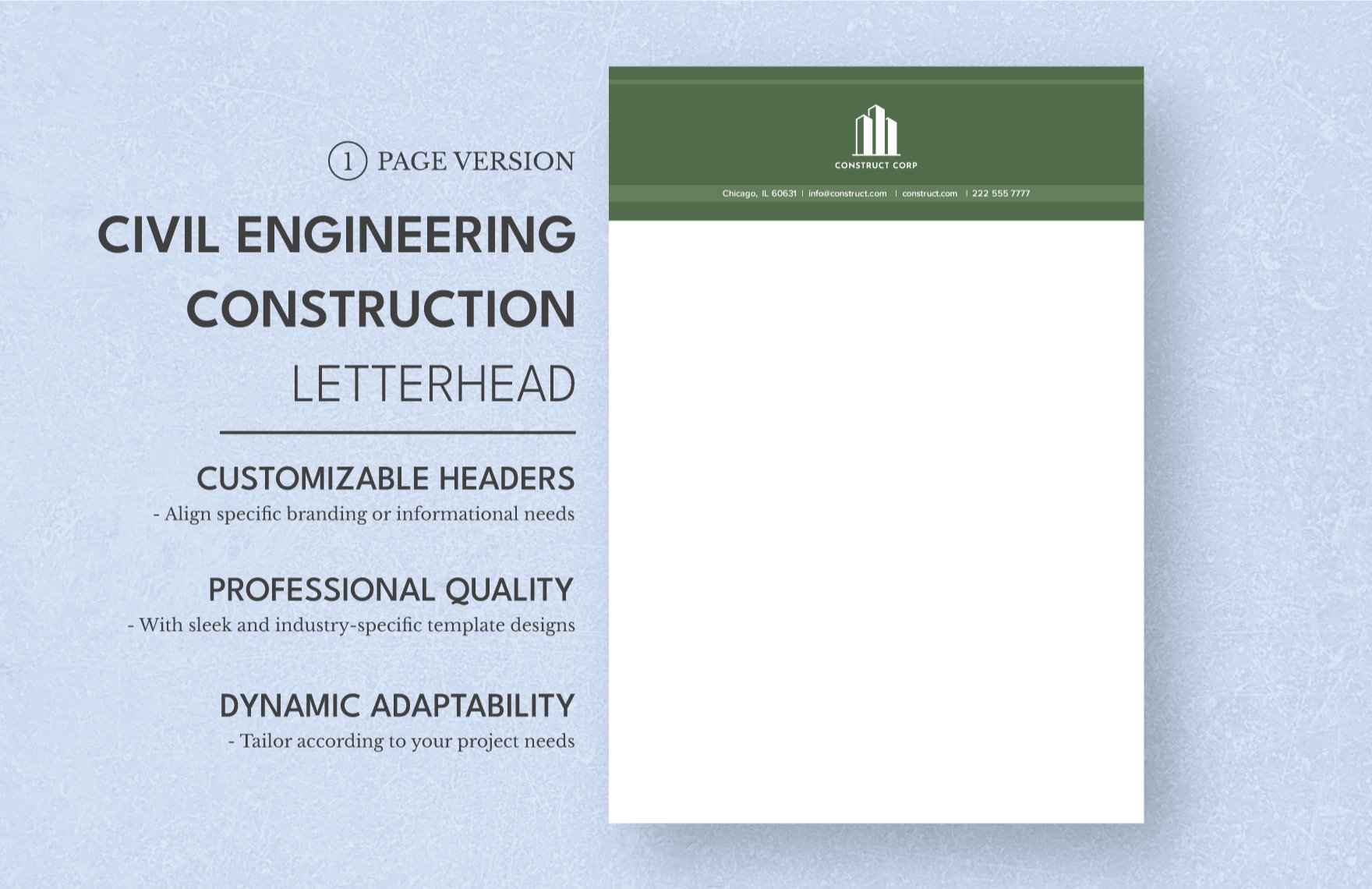 Civil Engineering Construction Letterhead Template