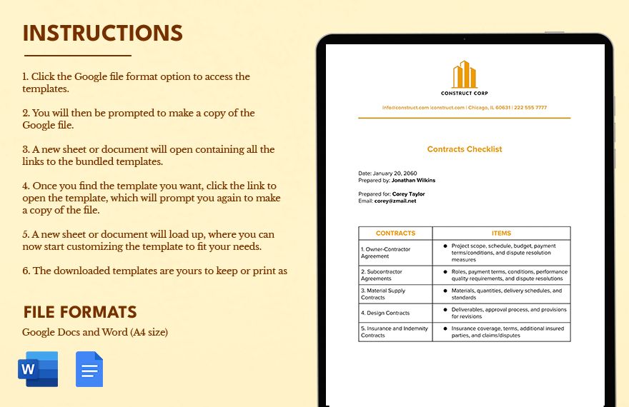 Construction Contracts Checklist 