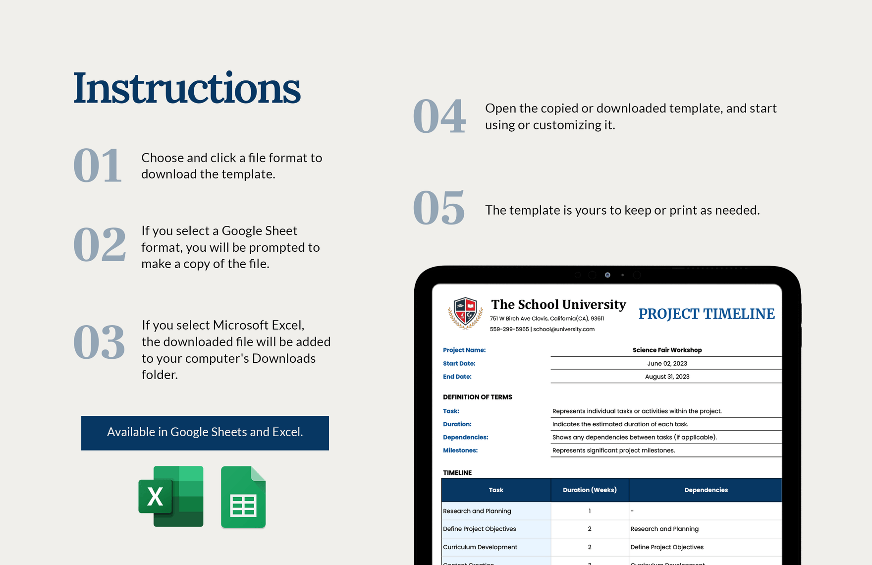 Project Timeline Template