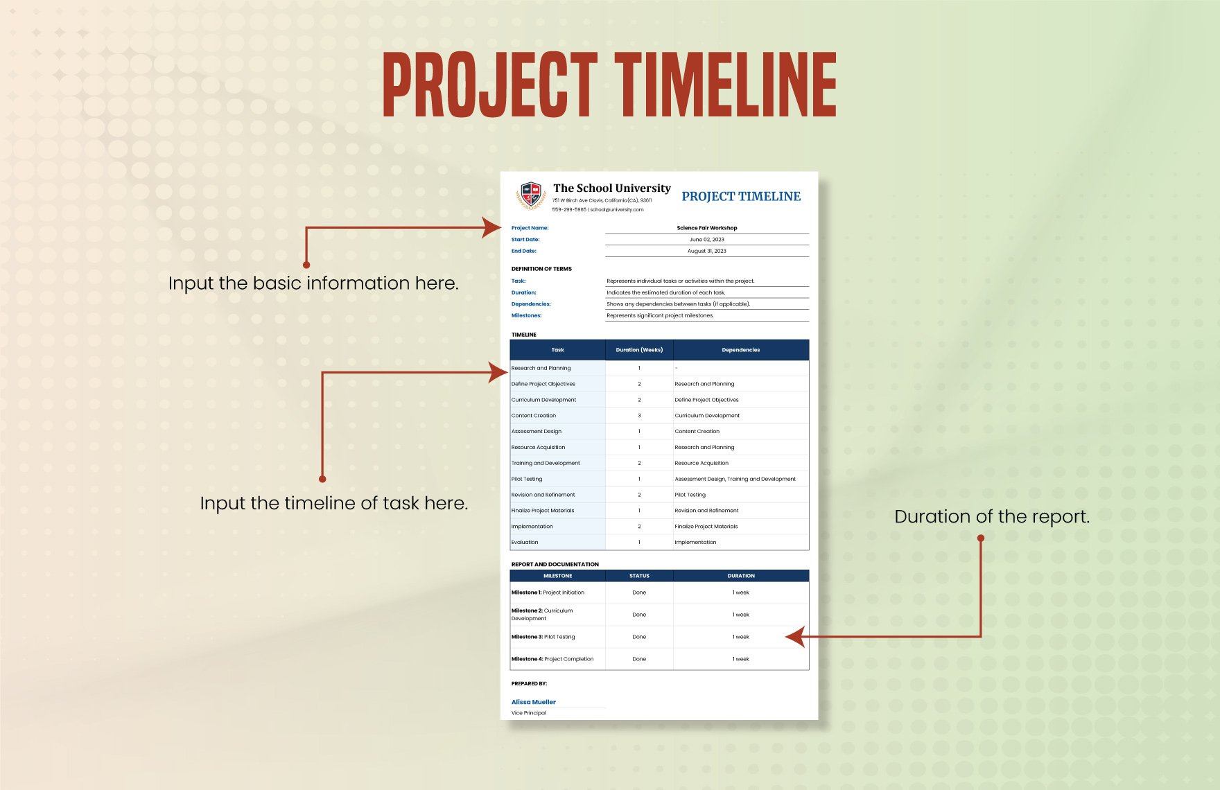 Project  Timeline Template