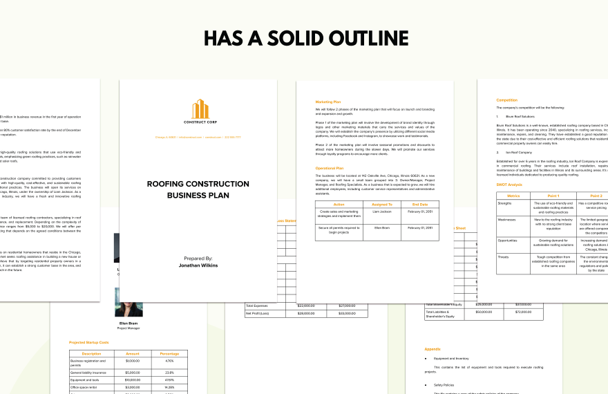 Roofing Construction Business Plan Template