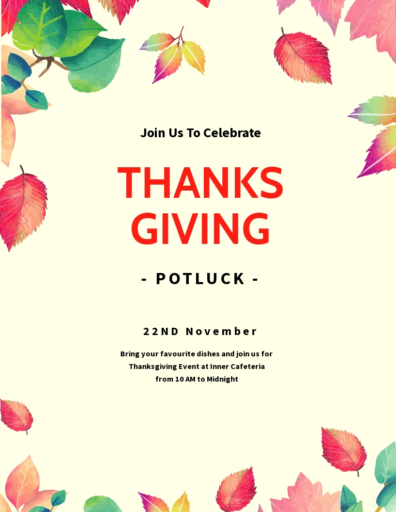Potluck Flyer Template