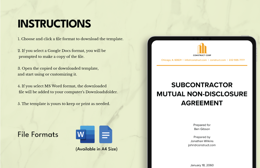 Subcontractor Mutual Non-Disclosure Agreement